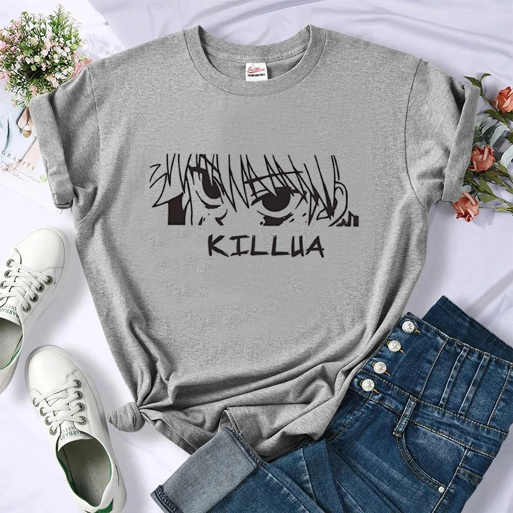 Фото Hunter x Hunter t-shirt female Gothic Punk Digital Pop Culture tshirt Vintage 2000s Punk Graphic streetwear Breathable №3