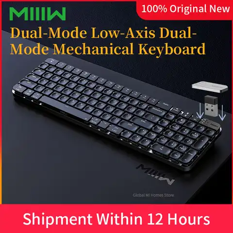 MIIIW K10 Двухрежимная Низкопрофильная ультратонкая механическая клавиатура Pro Беспроводная Bluetooth & 2,4 ГГц офисная и игровая клавиатура
