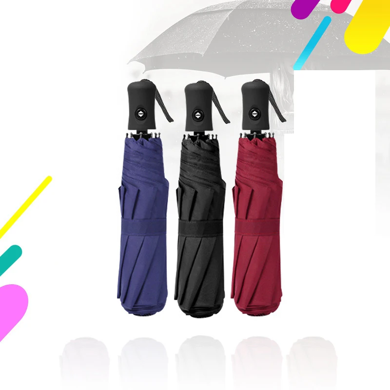 

Windproof 3 Fold Automatic Umbrella Folding Men's And Women's Umbrella Full Automatic Umbrella