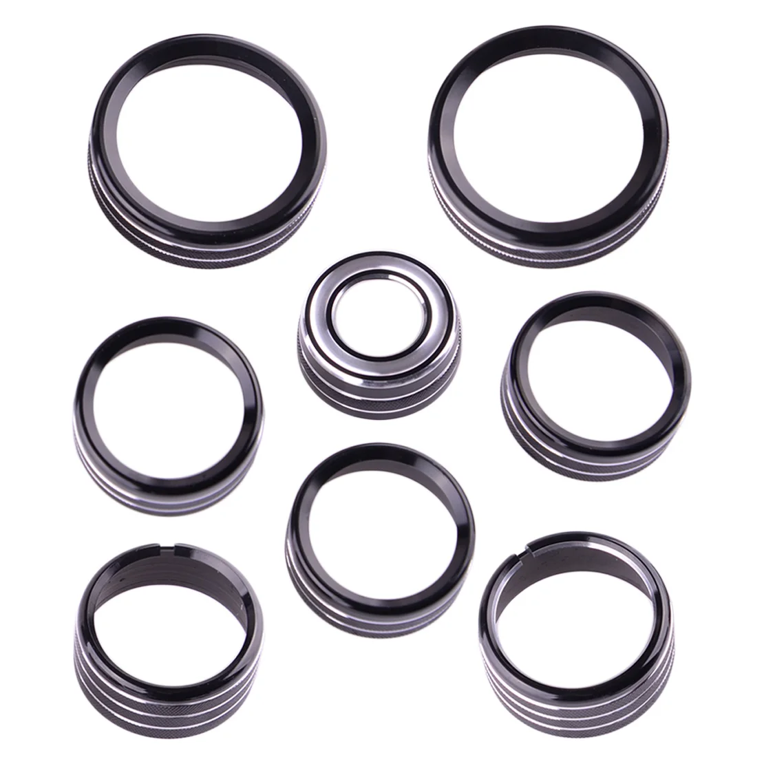

8Pcs Car Center Console Air Conditioner Switch Button Knob Ring Trim Fit for Chevy Silverado GMC Sierra 2014 2015 2016 2017 2018