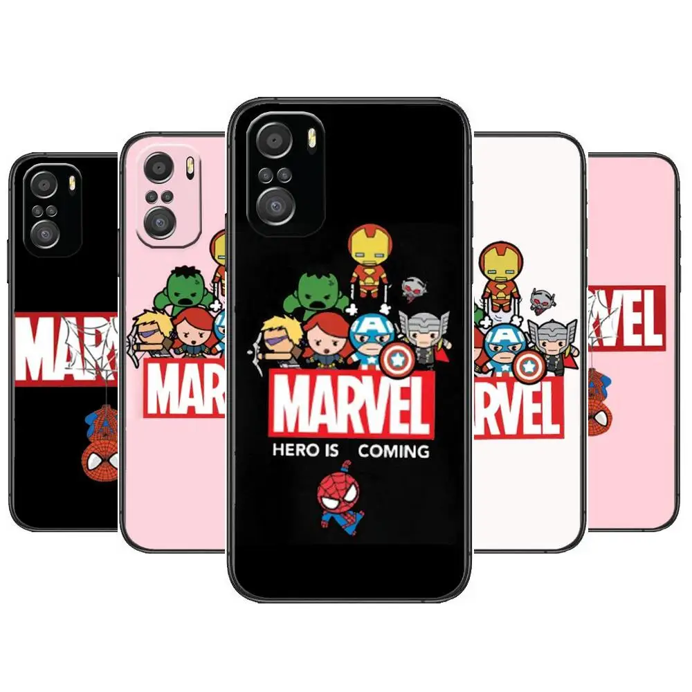 

Marvel Super Hero Spiderman Phone Case For xiaomi redmi 11 Lite pro Ultra 10 9 8 MIX 4 FOLD 10T Black Cover Silicone Back Prett