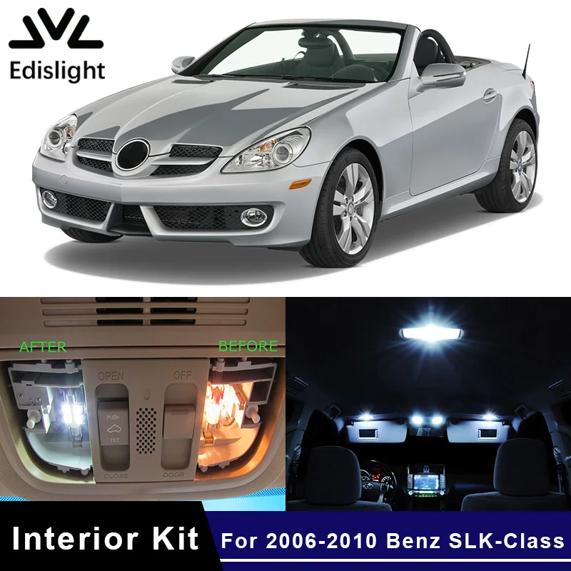

15 шт., автомобильные лампы для салона Mercedes Benz SLK, 2006-2010 гг.