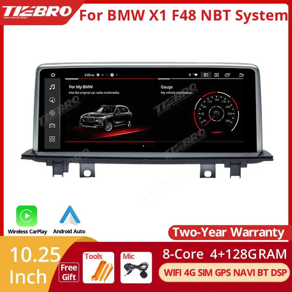 

TIEBRO 4G+128G 10.25 Inch For BMW X1 F48 NBT 2016-2017 Car Radio Carplay Android Auto Car Stereo Multimedia Player GPS Android12