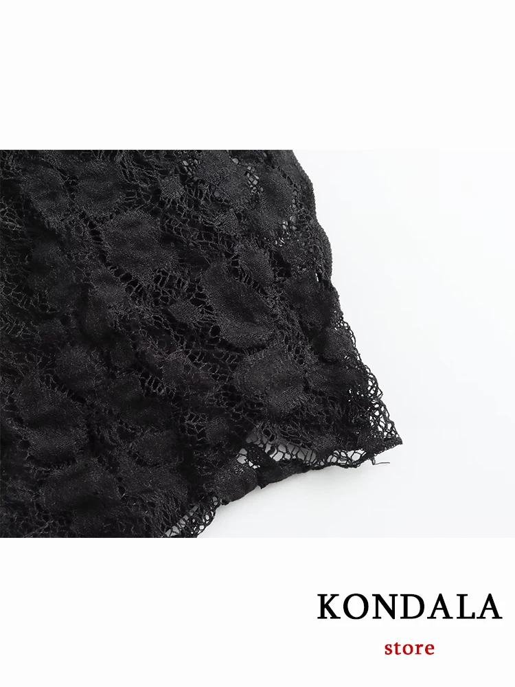KONDALA винтажное кружевное черное сексуальное женское платье-футляр модное