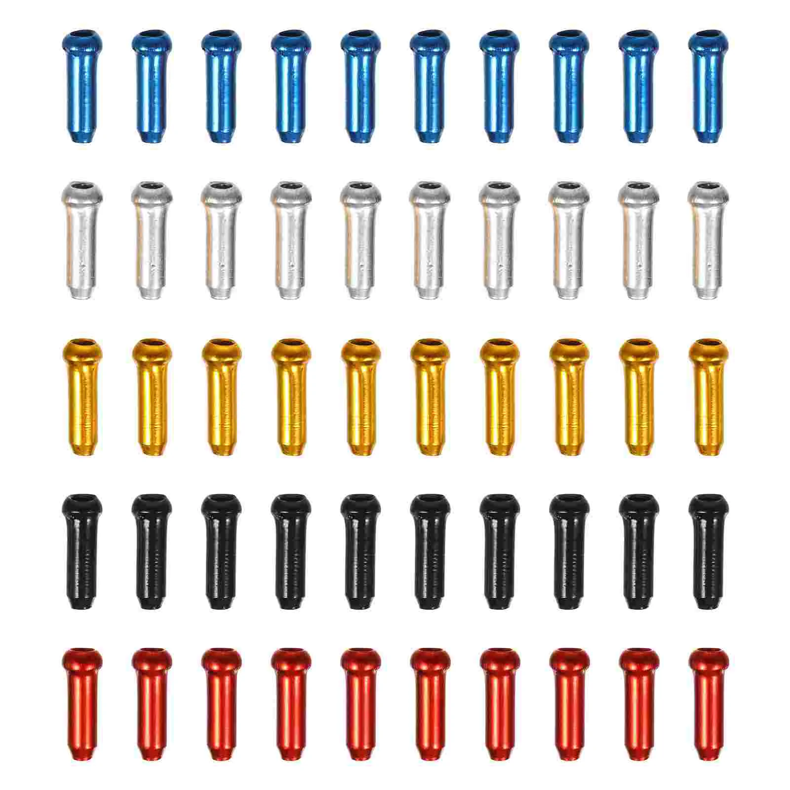

50 Pcs Accessories Car Core Cap Power Supply Cables Bike End Caps Aluminum Alloy Brake