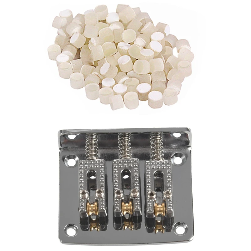 

1Set 3 String Guitar Ball String Bridge Bridge Pull String & 100Pcs Guitar Fingerboard Inlay Neck Side Dot Luminous