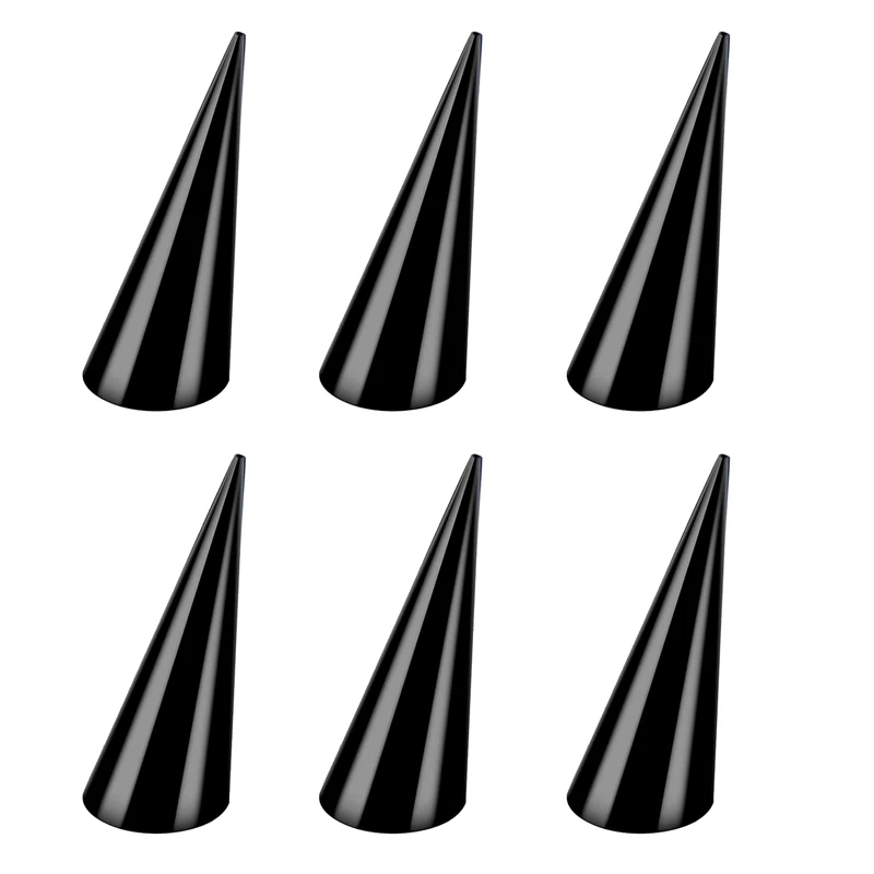 

1Set Black Wedding Ring Display Cone Support Holder Single Finger Rings Showcase Stand