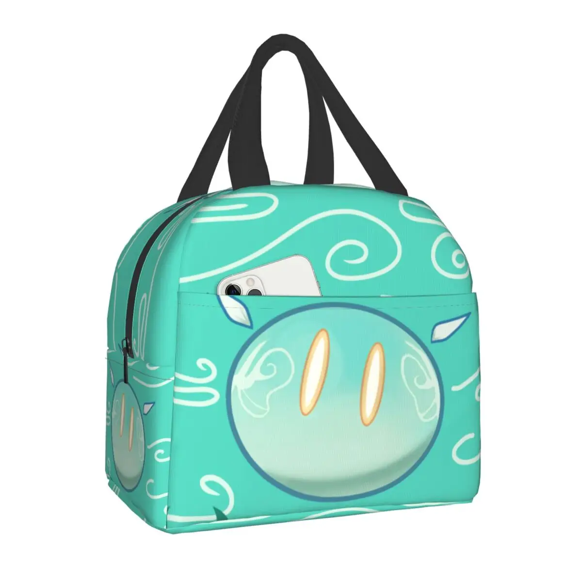 Anemo Slime Genshin Impact Insulated Lunch Tote Bag for Women Anime Game Portable Cooler Thermal Bento Box Camping Travel Picnic