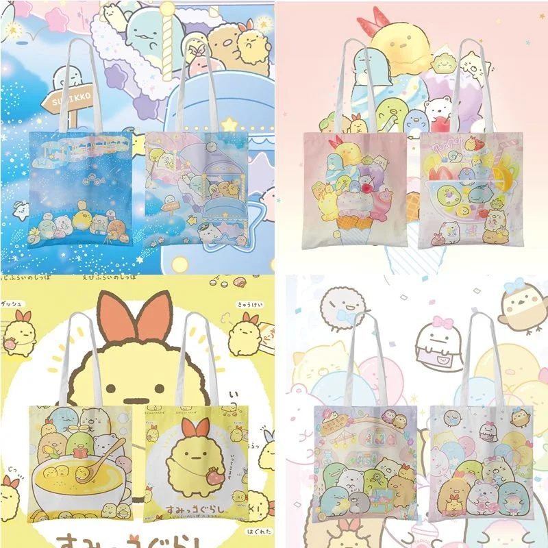 

Sumikko Gurashi Printed Kawaii Bag Cute Canvas Student Bag Funny Girl Shopping Bag Large Capacity Handbag Tote Bag Shoulder Bags