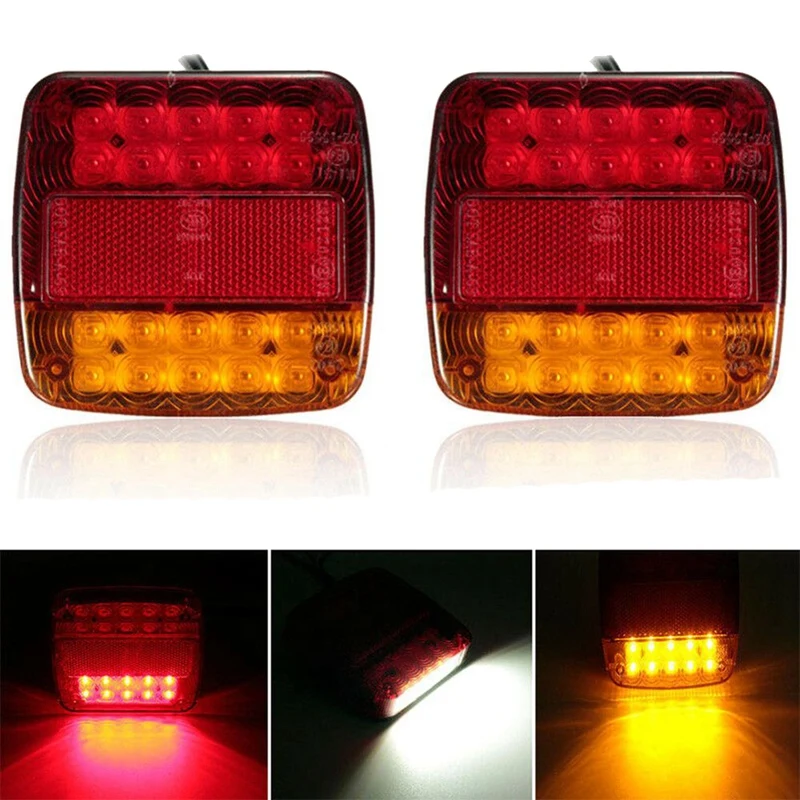 

2Pcs 12V Waterproof Car Truck 26 LED Rear Tail Light Warning Lights Rear Lamp For Trailer Caravans UTE Campers ATV Boat