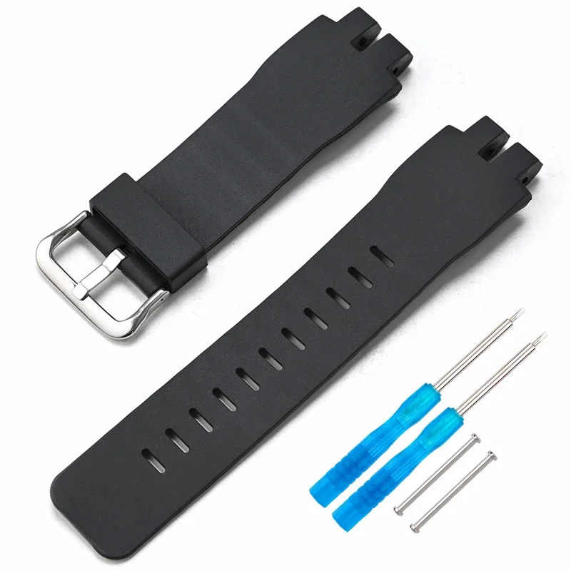 Фото Черный полимерный ремешок для Casio Protrek PRW-3000/3100/6000/6100 PRG-300, мужской спортивный водонепроницаемый резиновый сменный ремешок для часов, браслет №1