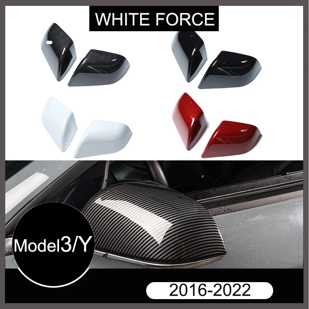 

For Tesla Model 3 Model Y 2016-2021 2022 Auto Side Rear View Mirror Cover Shell Cap Housing ABS 2PCS Mirror Shell Replacement