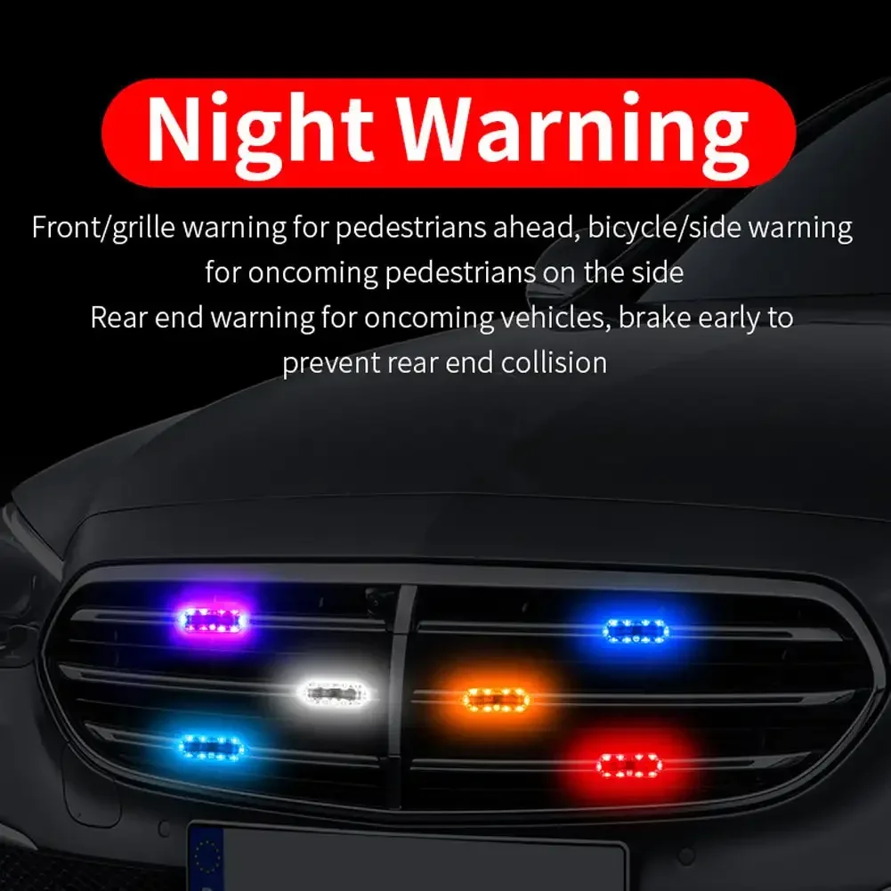 1PC Solar Power LED Warning Light for Car Motorcycle Vehicle Bicycle Tail Anti-rear Strobe Flashing