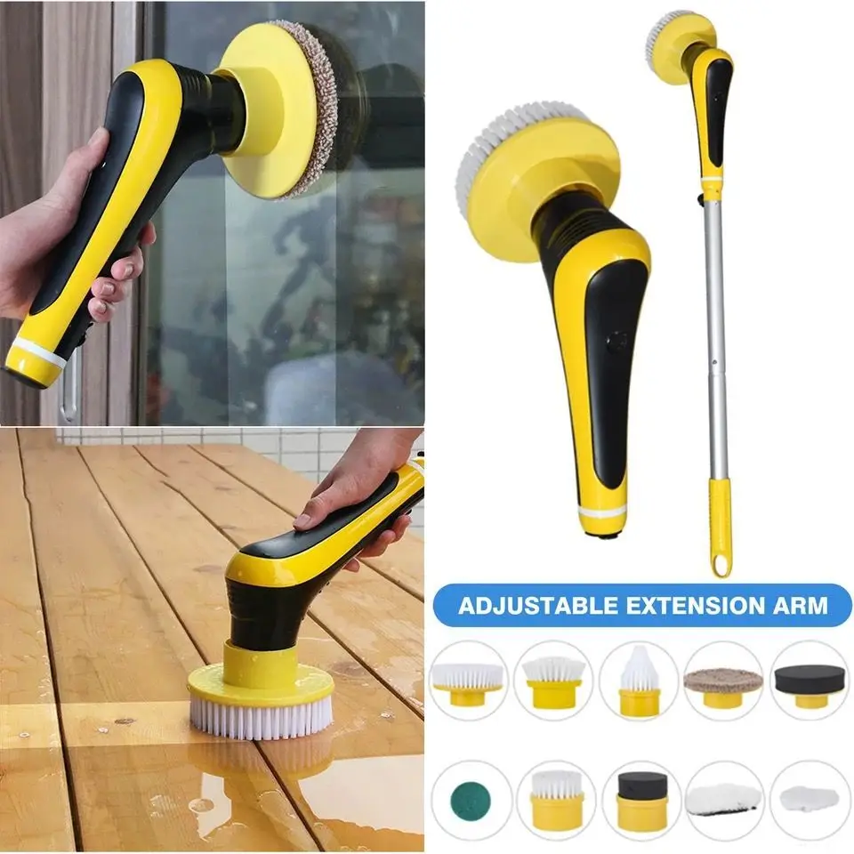 10 in 1 Electric Cleaning Brush USB Electric Spin Cleaning Scrubber Electric Cleaning Tools Kitchen Bathroom Cleaning Gadgets