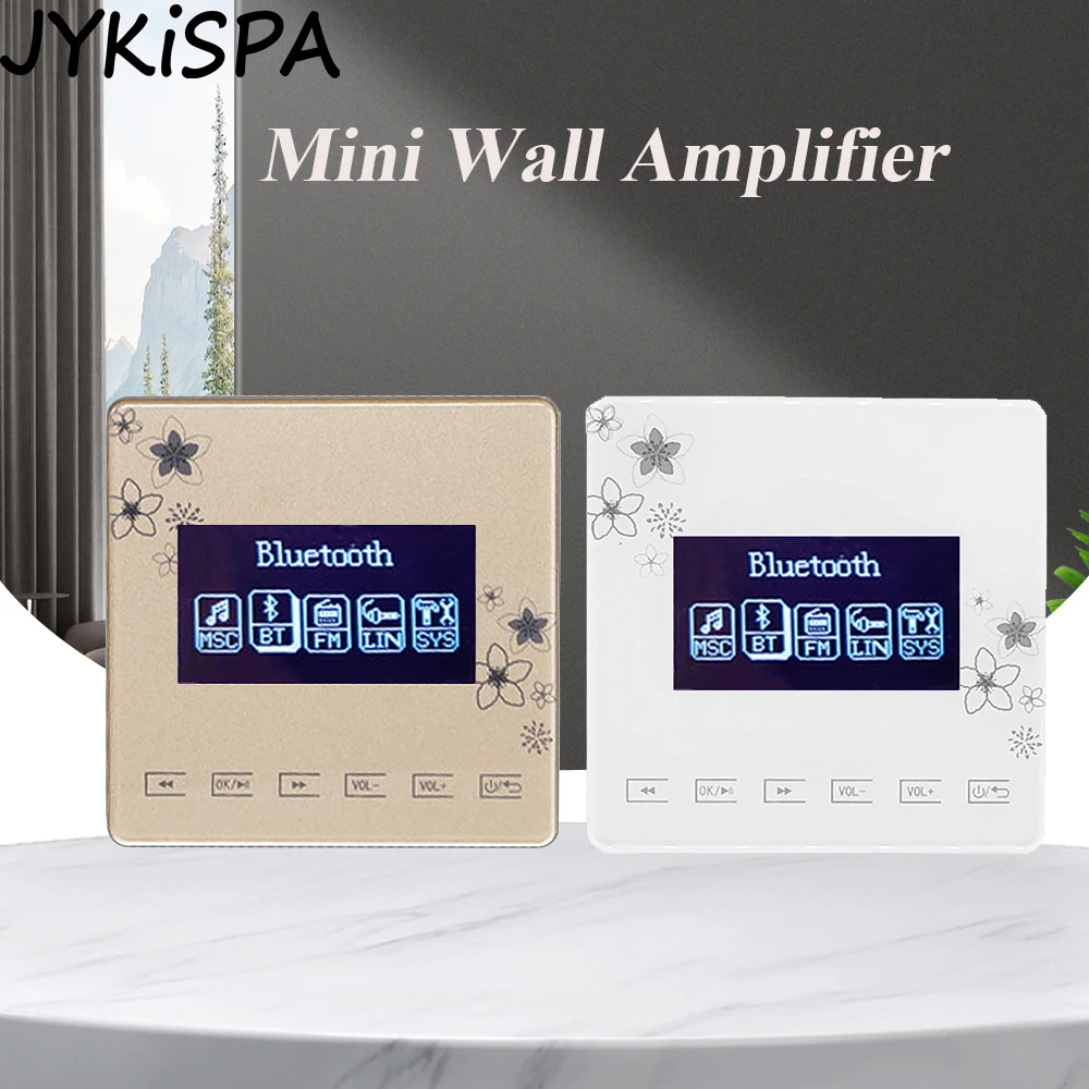 

Bluetooth Mini Wall Amplifier Touch Key Music Panel Home theater sound system Audio Amp 86 type Support FM USB TF for Hotel