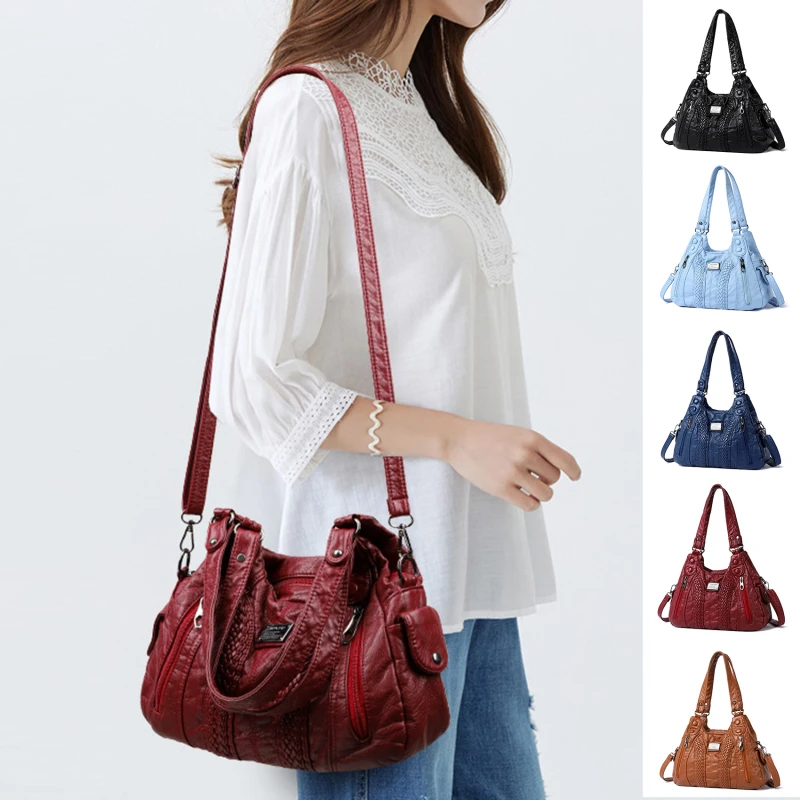 

Women's Handbags Black Fashion Versatile One Shoulder Crossbody Bag Middle aged Ladies' Casual Many Pockets Mom Bag 2023