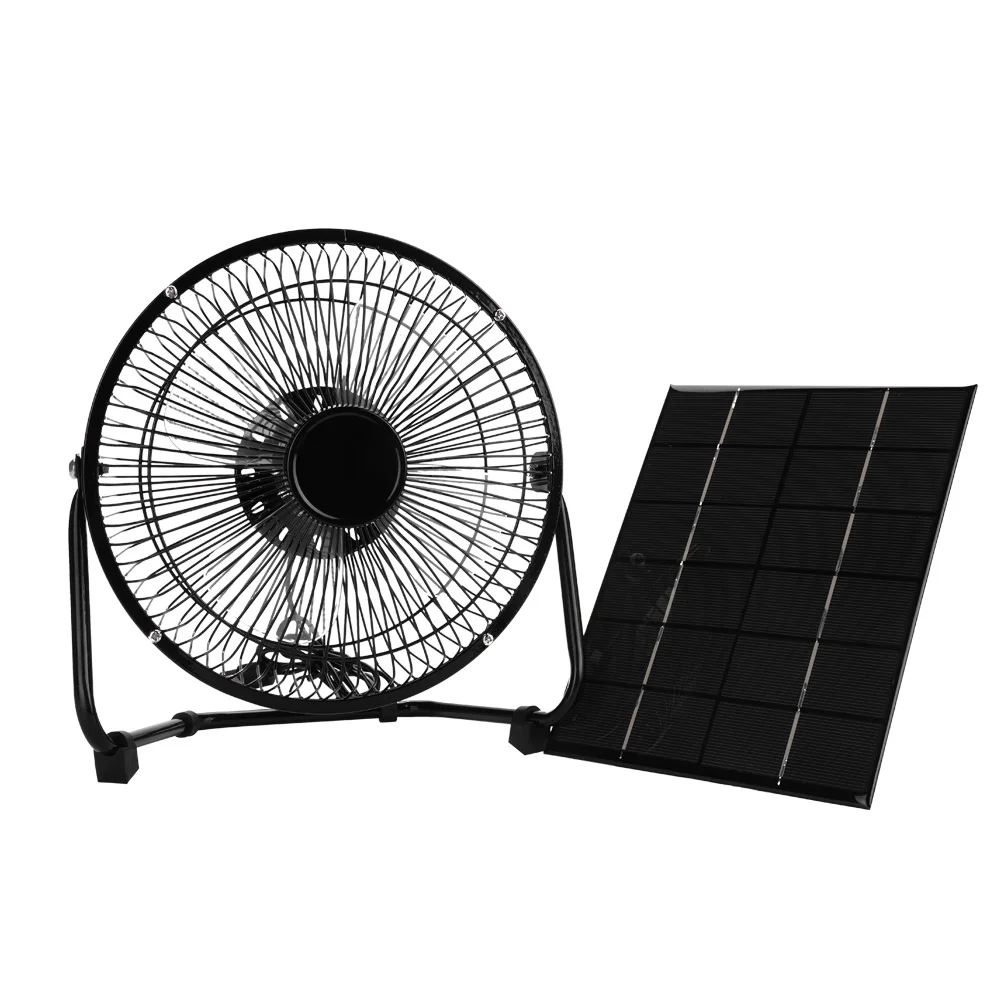 

USB 8inch 5.2W 6V Iron Cooling Fan + Solar Panel for Outdoor Traveling Solar