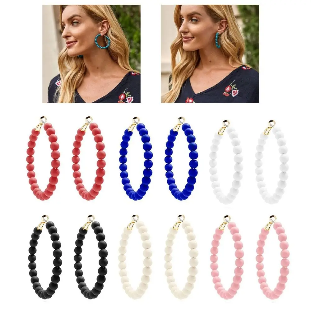 

Party Accessories Acrylic Bead Earrings Creative Acrylic Bead Handmade Drop Earrings Bohemian Style Ear Jewelry Women