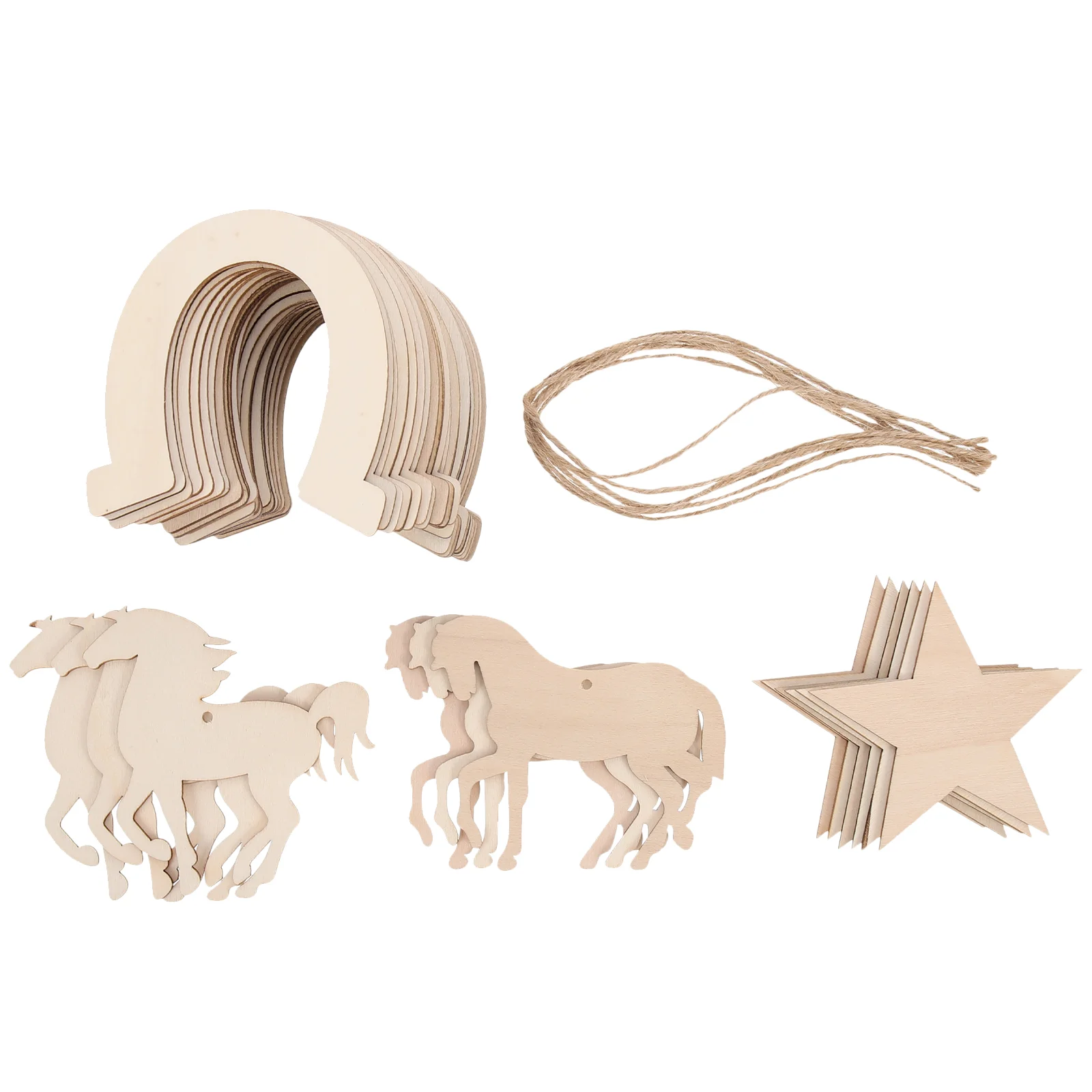 

36pcs Rustic Horseshoe Ornament Horseshoe Embellishments Wooden Horseshoe Craft Unfinished Gifts Tag