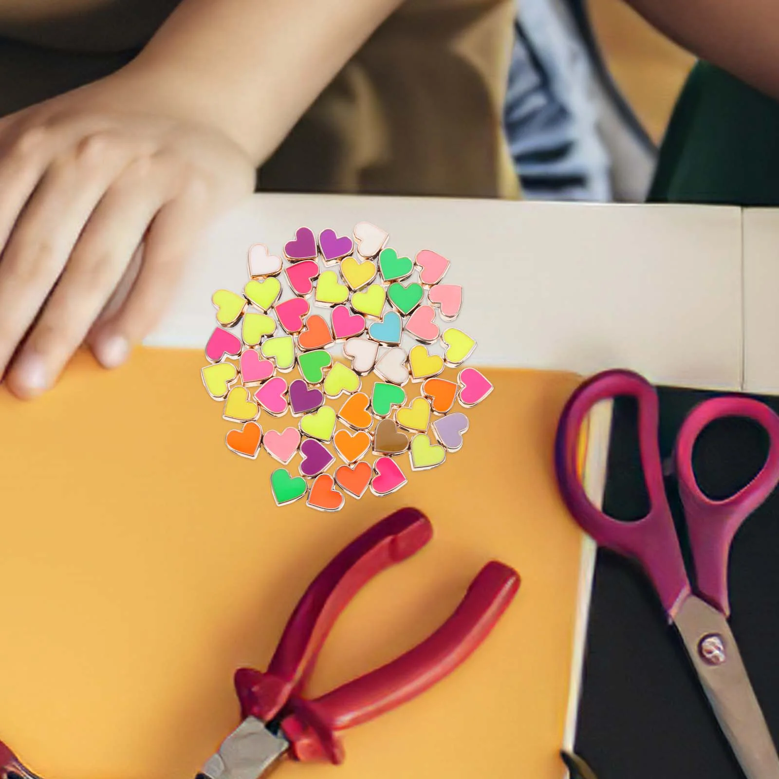 50 шт. браслет персиковое сердце с большим отверстием бусины ручная цепочка