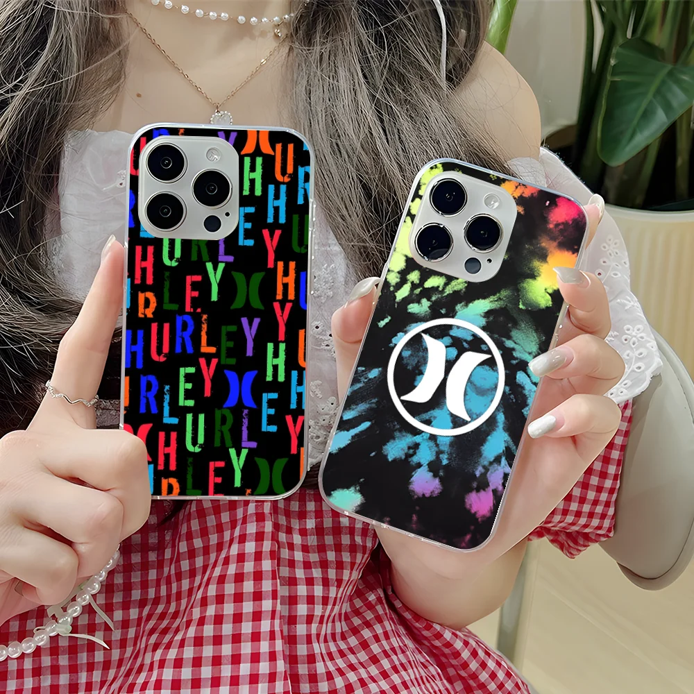 Mobile H-Hurley Phone Case for iPhone 16 15 14 13 12 11 X XR XS Pro Max Plus Mini Clear Transparent Smartphone Cellphones Cover