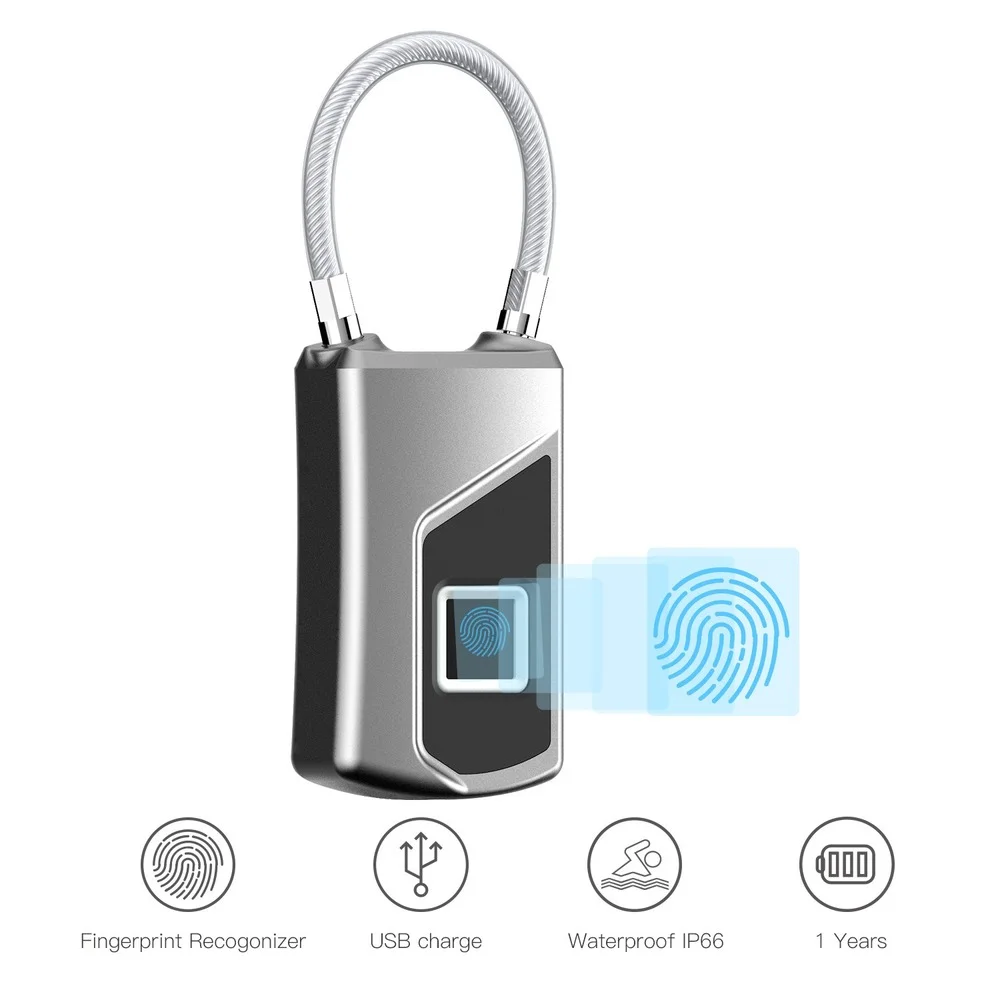 

Smart Lock Fingerprint Lock Backpack Home Locker Anti-theft Waterproof Ultra-long Standby Keyless Fingerprint Padlock