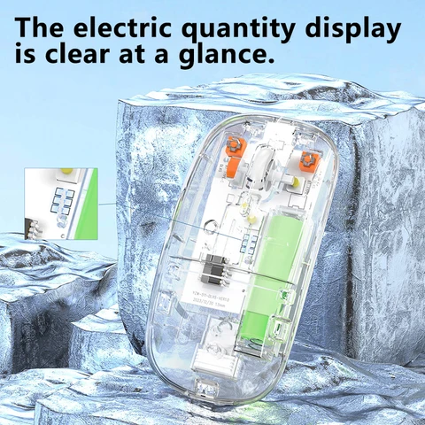 Беспроводная игровая мышь kebidumei прозрачная 2.4G  RGB