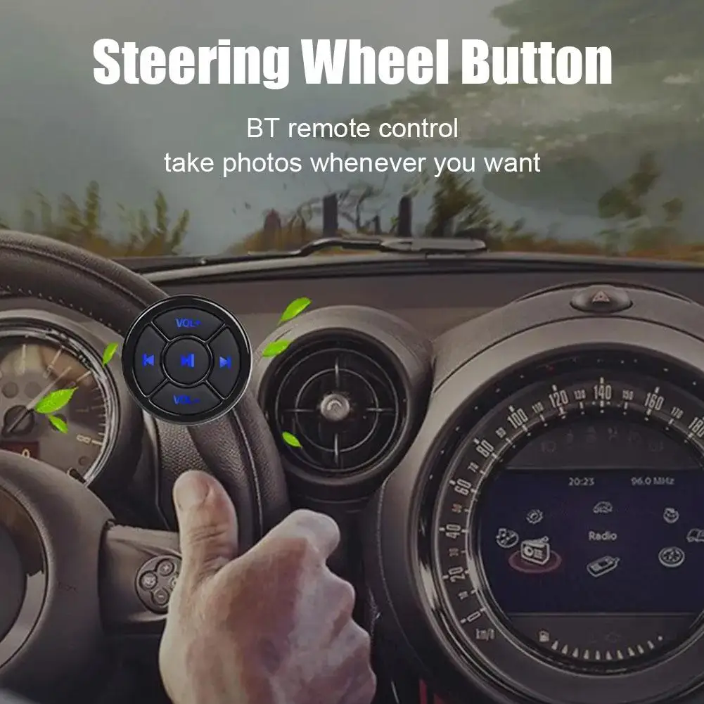 

Для автомобиля мотоцикла велосипеда рулевого колеса Беспроводная Bluetooth-совместимость 5 кнопочный контроллер музыкальный пульт дистанционного управления Dvd автомобиля M Y6a9