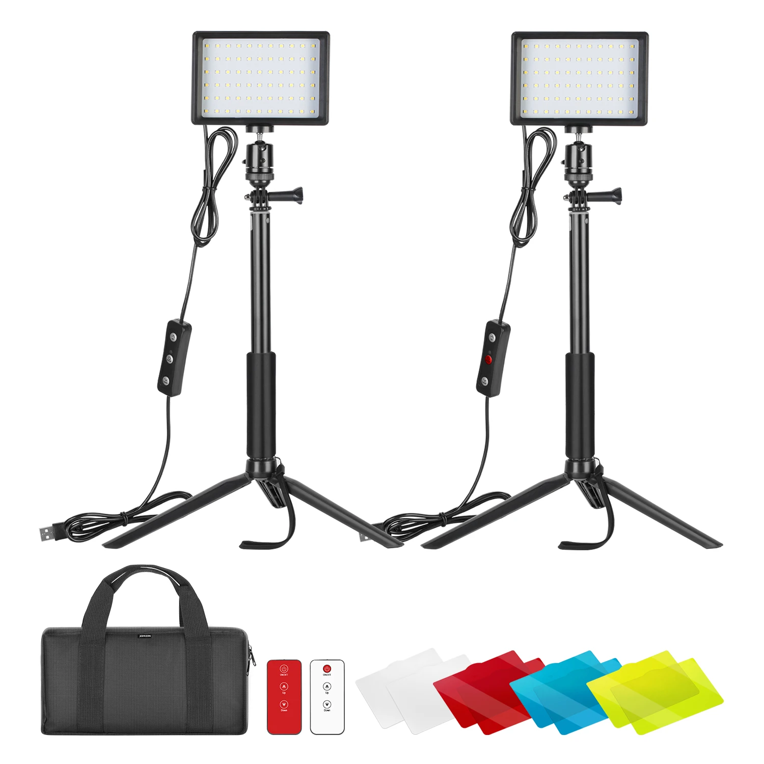 

Neewer USB LED Video Light with Remote Control, Tripod Stand for Tabletop/Low-Angle Shooting/Video Conference Lighting/YouTube