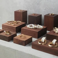walnut wood jewelry display stand photography prop earrings bracelets jewelry pendulum storage tray shooting decoration