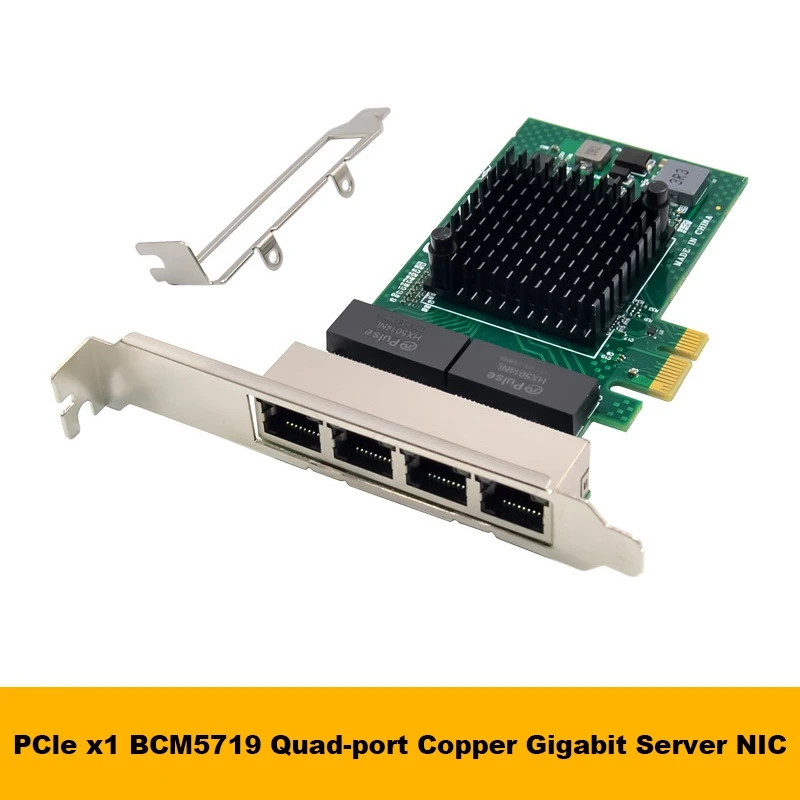 

BCM5719 Network Adapter PCI-E X1 4 Port Gigabit Network Card Ethernet Server Adapter PCI-E Network Card Adapter