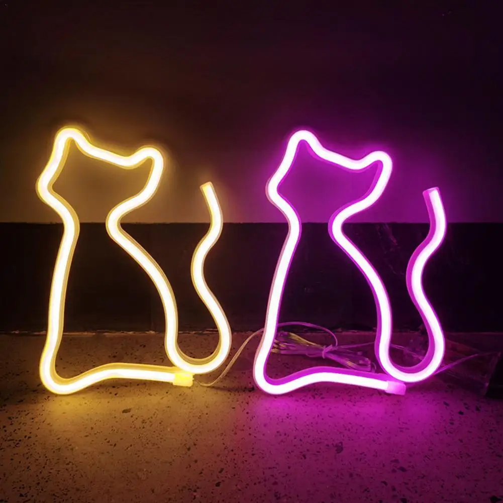 

Светодиодные неоновые вывески в виде кошки, Настенный декор, декоративное украшение для бара, Рождества, дома вечерние или комнаты для дево...