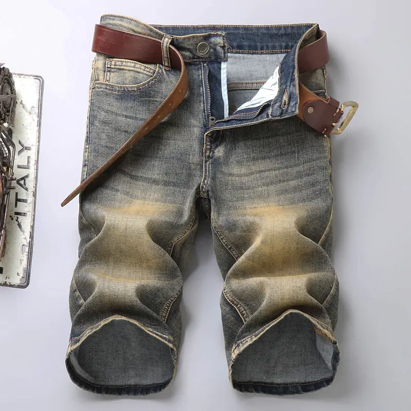 Шорты мужские джинсовые в Корейском стиле винтажные Роскошные Дизайнерские