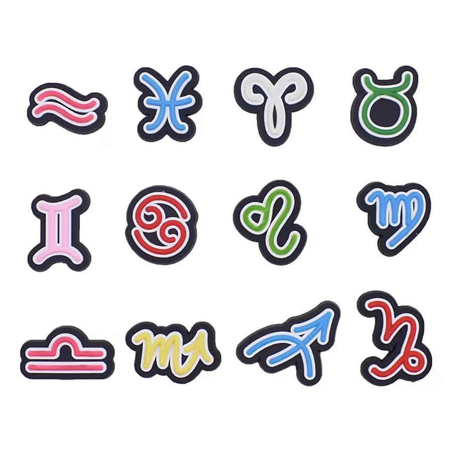 

Twelve Constellations Series Shoe Buckles Aquarius Virgo Leo Novelty Slippers Accessories Fit Croc Charms Jibz Kids Girls Gifts