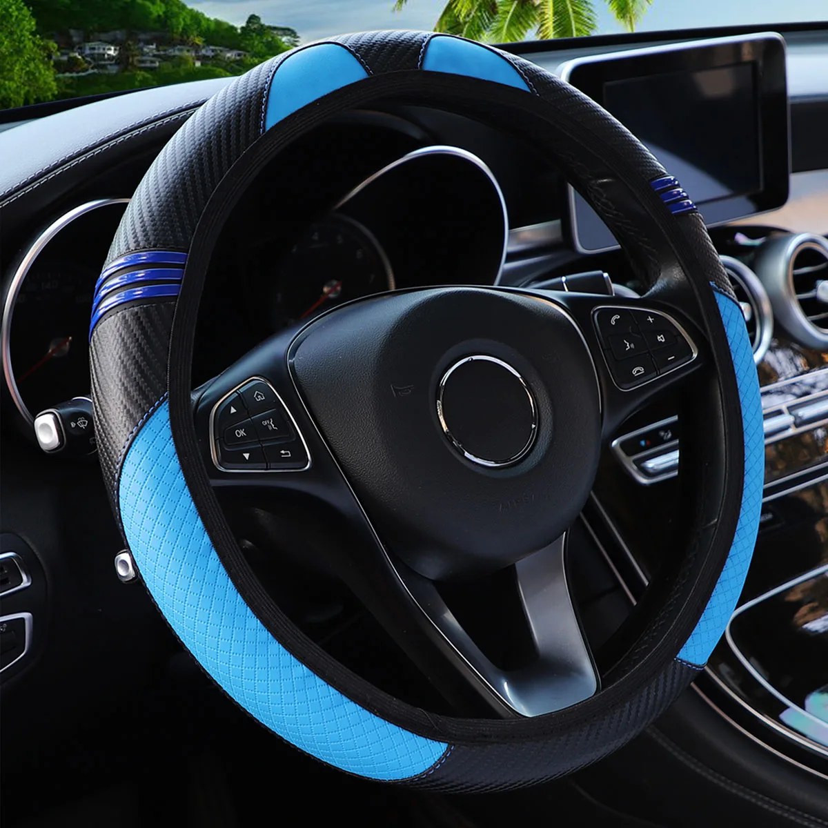 

Чехол На Руль Из Искусственной Кожи С Тиснением «Маленький Монстр» Подходит Для Колес 14,5-15 Дюймов