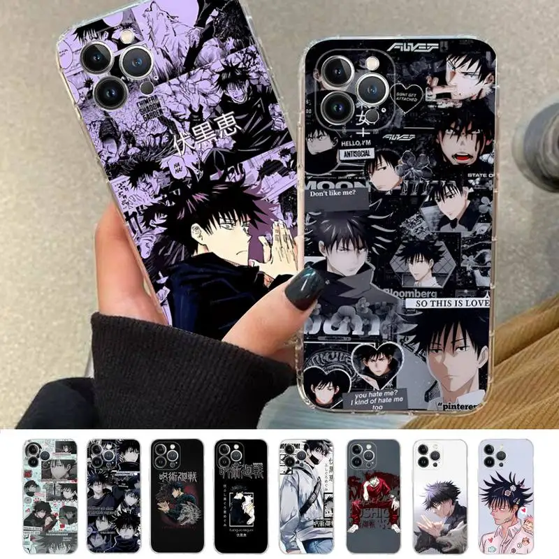 

Anime Jujutsu Kaisen Fushiguro Megumi Phone Case for iPhone 11 12 13 mini pro XS MAX 8 7 6 6S Plus X 5S SE 2020 XR