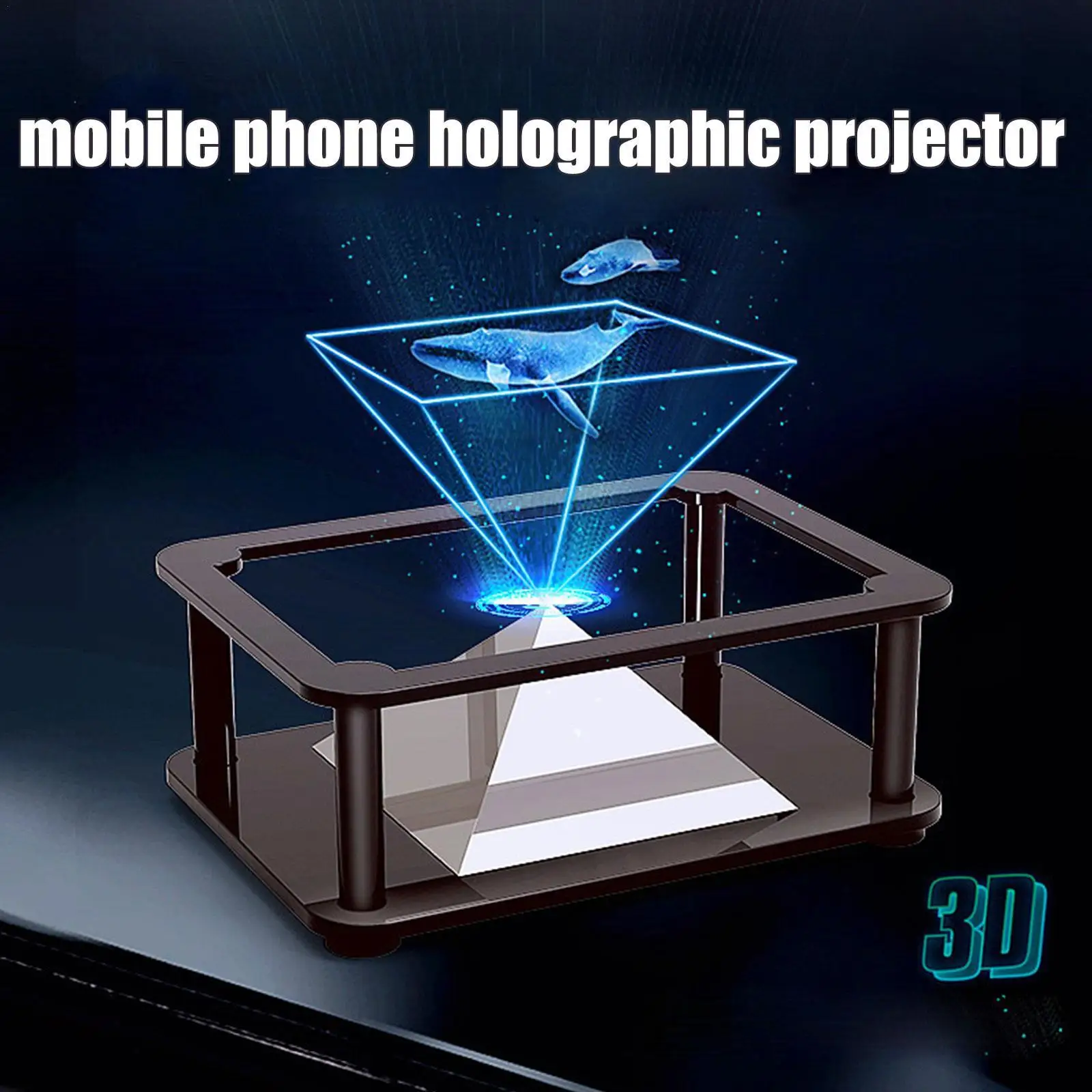 

Portable 3D Pyramid Holographic Projection Four-dimensional Image Display Mobile Phone Scientific Experiment Production Technolo