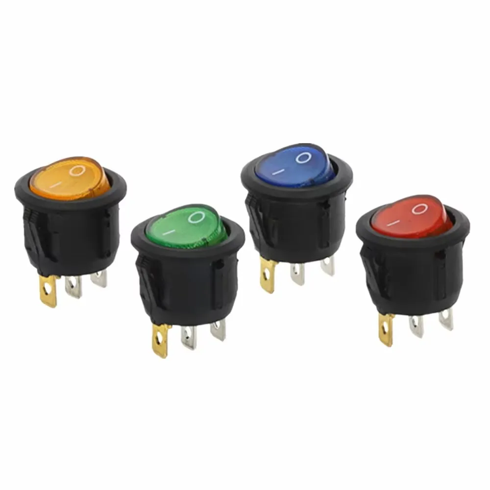 10 Stücke KCD1 5 В-12 В/220 В EIN/AUS Runde Wippschalter LED beleuchtet Auto Armaturenbrett Dash Boot Van Mit licht