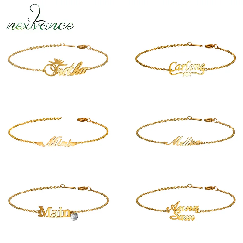 

Nextvance Multiple-styles Custom Bracelet Stainless Steel Personalized Name Wrist Bangle Bracelets for Women Baby Jewelry Gifts