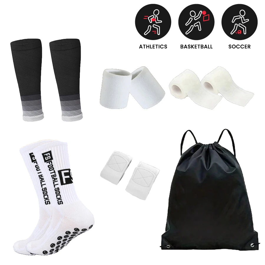 Набор из 8 спортивных носков и защитных аксессуаров FS подходящих для занятий