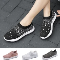 womens walking shoes summers breathable fashion slip on socks shoes mesh light casual sneakers
