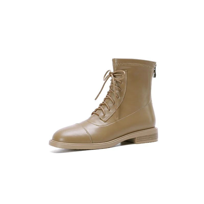 

2022 new winter Women ankle boots natural leather 22-25CM cowhide+pu elastic boots back zipper modern boots platform boots