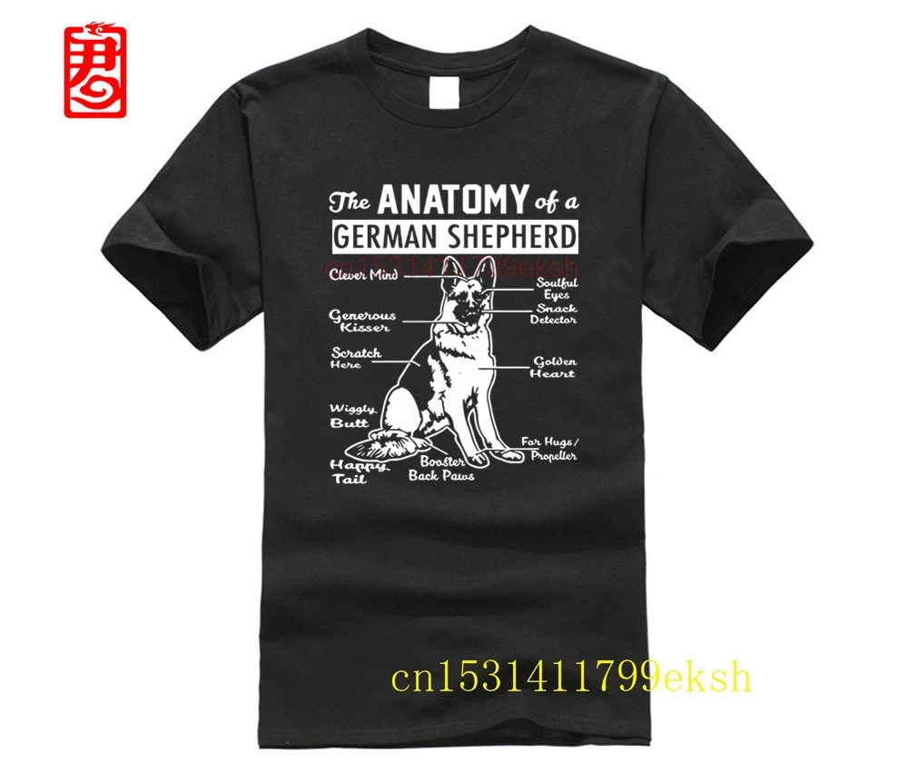 

Мужская футболка с принтом анатомии немецкой овчарки, 2023
