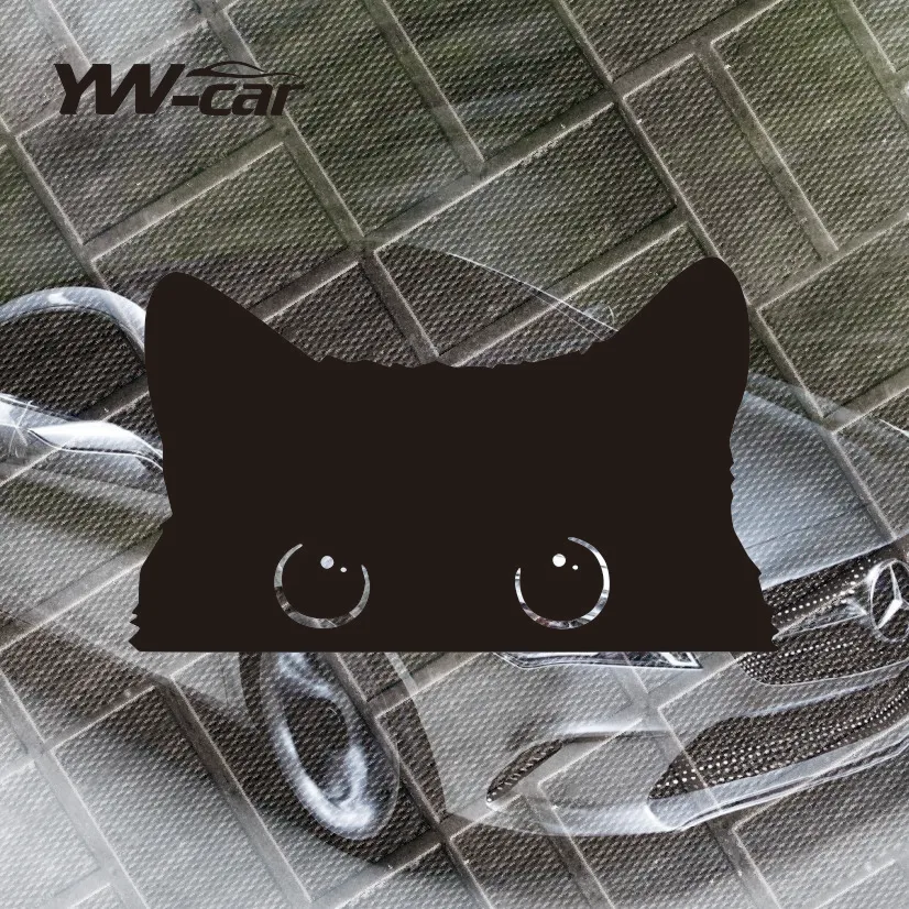 

Наклейка на автомобиль с горячим бедным котом | Виниловые наклейки для часов с большими глазами | Водонепроницаемый ПВХ | 15см×9см | Милый декор для домашних животных для стайлинга автомобилей | Горячая распродажа и