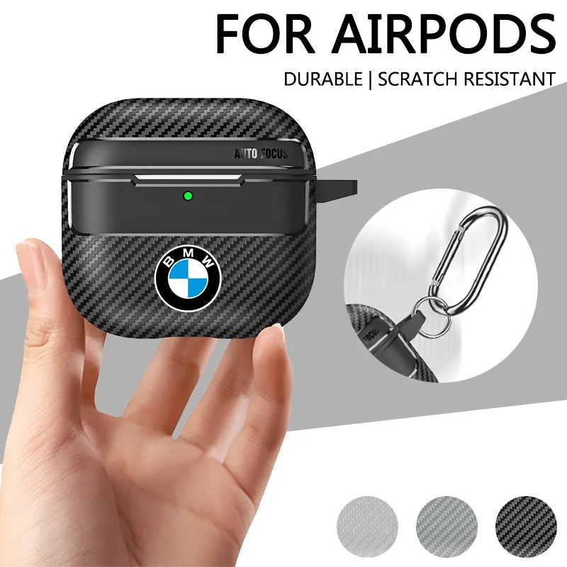 Фото Мягкий чехол для наушников Apple AirPods 4, чехол для AirPods Pro 1, 2, 3, 4-го поколения с брелоком, защитный чехол для наушников с наклейкой BMW №2