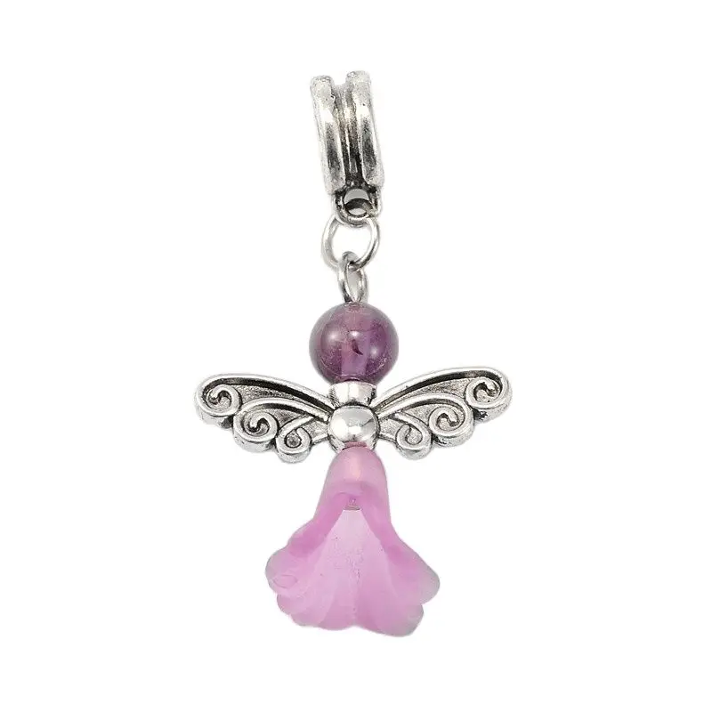 

30 Pcs Angel Fairy Alloy European Dangle Pendants Beads Charms for DIY Necklaces Key Chain Jewelry Making Lovely Decoration
