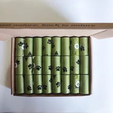 야외용 친환경 애완동물 용품, 24 롤, 개 배설물 가방, 0.018mm 두께, 고양이 배설물 가방