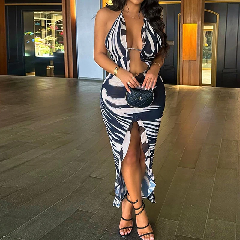 Женское платье средней длины OMSJ пикантное модное облегающее с открытой спиной