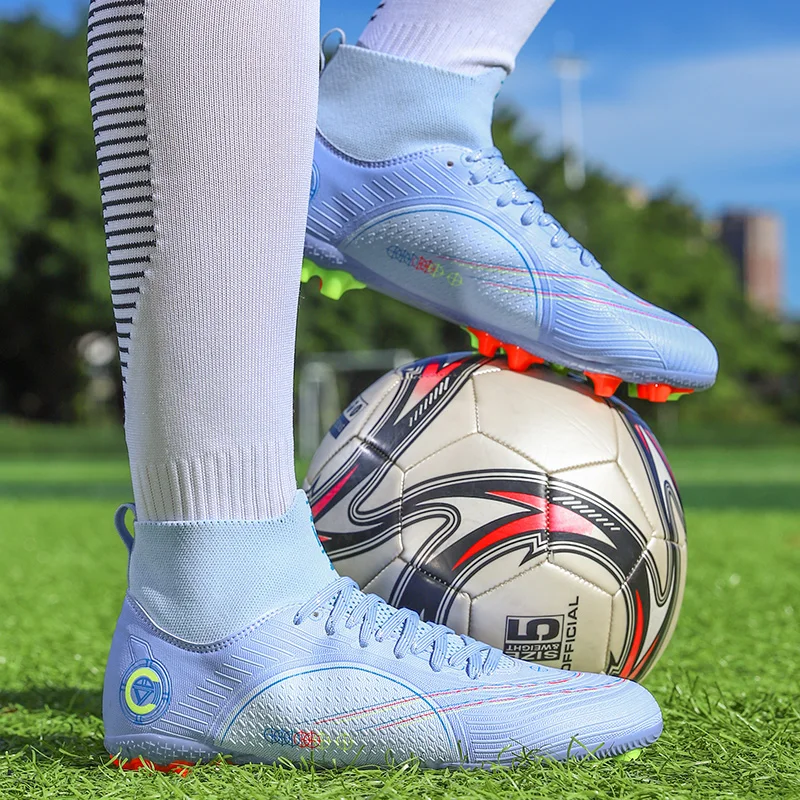 High Ankle Football Boots Men Assassin Soccer Shoes Cleats Kids Indoor Sports Sneakers Lightweight Professional Football Shoes