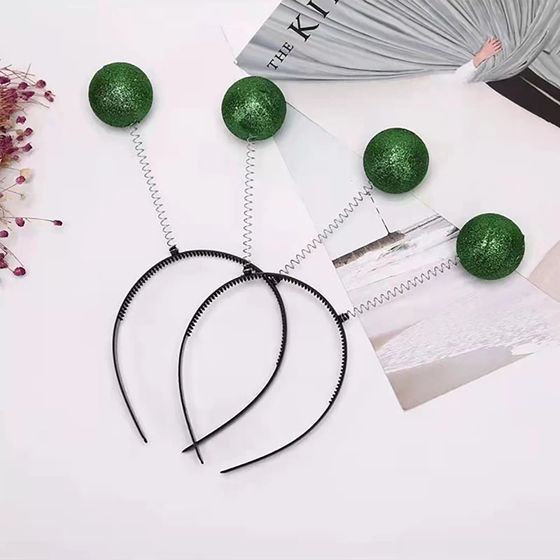 Женская повязка на голову цветная с круглыми шариками и звездами ободок в форме